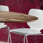 Mesa de comedor con tapa ovalada de madera contrachapada Made in Italy - Brontolo viadurini