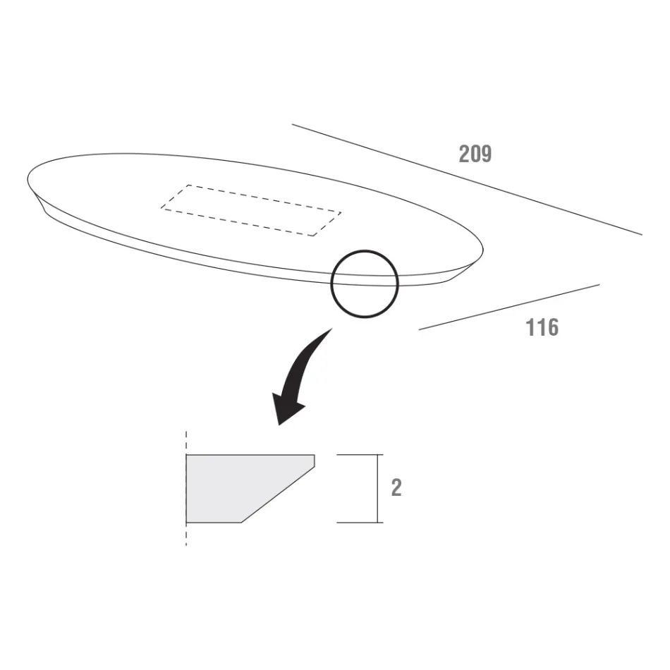 Mesa de comedor con tapa ovalada de madera contrachapada Made in Italy - Brontolo viadurini