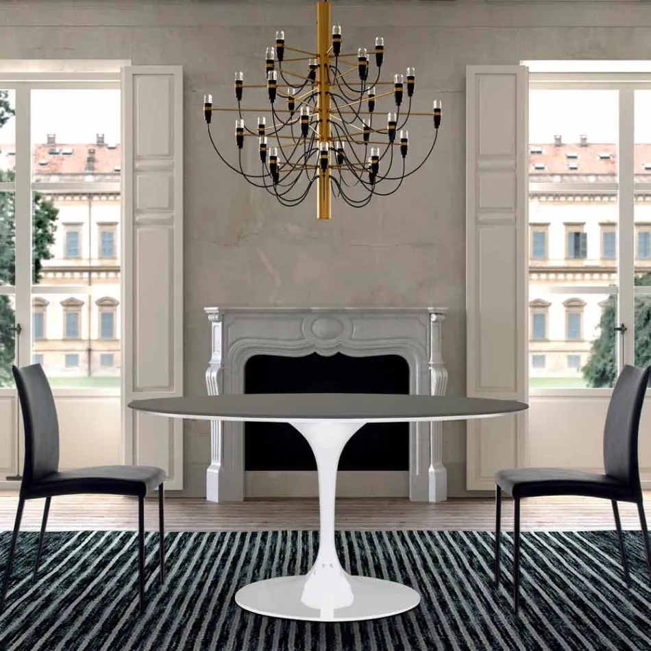 Mesa de comedor con tapa redonda en Fenix Made in Italy de alta calidad - Dólares viadurini