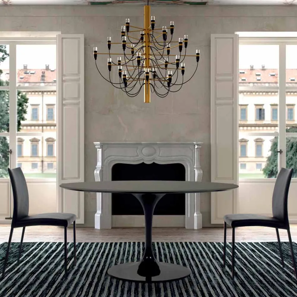 Mesa de comedor con tapa redonda en Fenix Made in Italy de alta calidad - Dólares viadurini