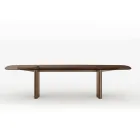 Mesa de comedor Opalia de 320 cm, de cristal y metal, fabricada en Italia. viadurini