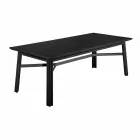 Mesa de comedor de jardín en madera natural o negra, lujo italiano - Suzana viadurini