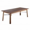 Mesa de comedor de jardín en madera natural o negra, lujo italiano - Suzana