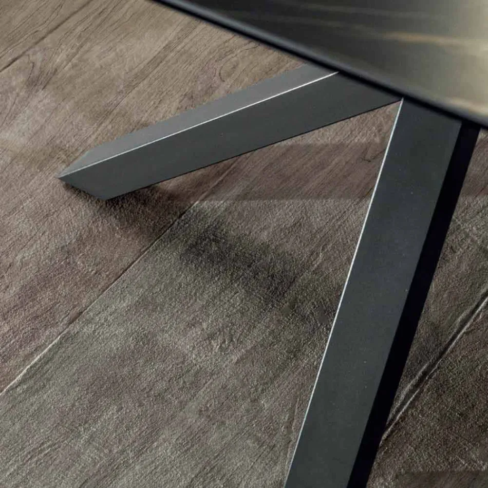 Mesa de comedor de diseño con tapa de cerámica extensible hasta 240 cm - Ultron viadurini