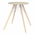Mesa de comedor redonda de diseño en madera y Dekton 4 piezas - Faz Wood by Vondom