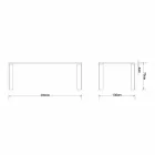 Mesa de comedor de diseño en diseño de nogal natural, L200xP100cm, Yvonne viadurini