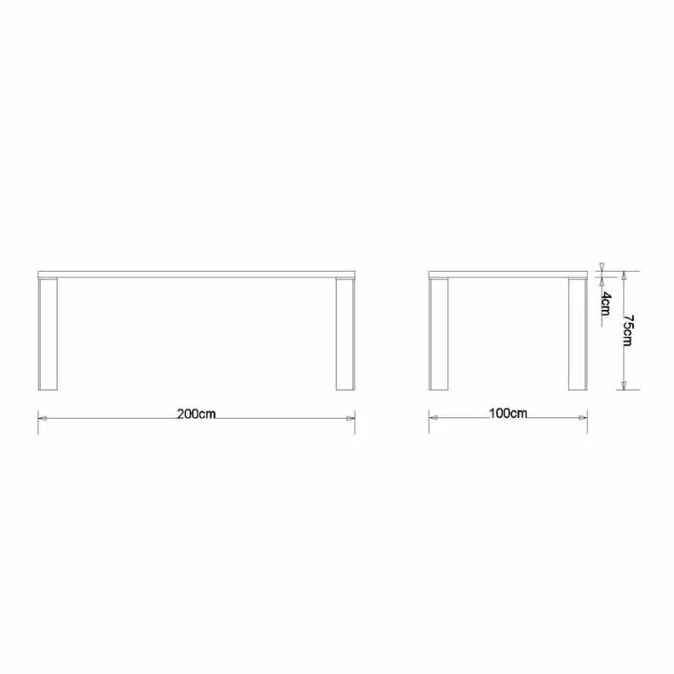 Mesa de comedor de diseño en diseño de nogal natural, L200xP100cm, Yvonne viadurini