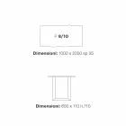 mesa de comedor moderno diseño de 100x200 cm en madera y metal de la planta viadurini