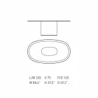 Mesa de comedor ovalada de diseño moderno en MDF azul y cobre Made in Italy - Oku viadurini