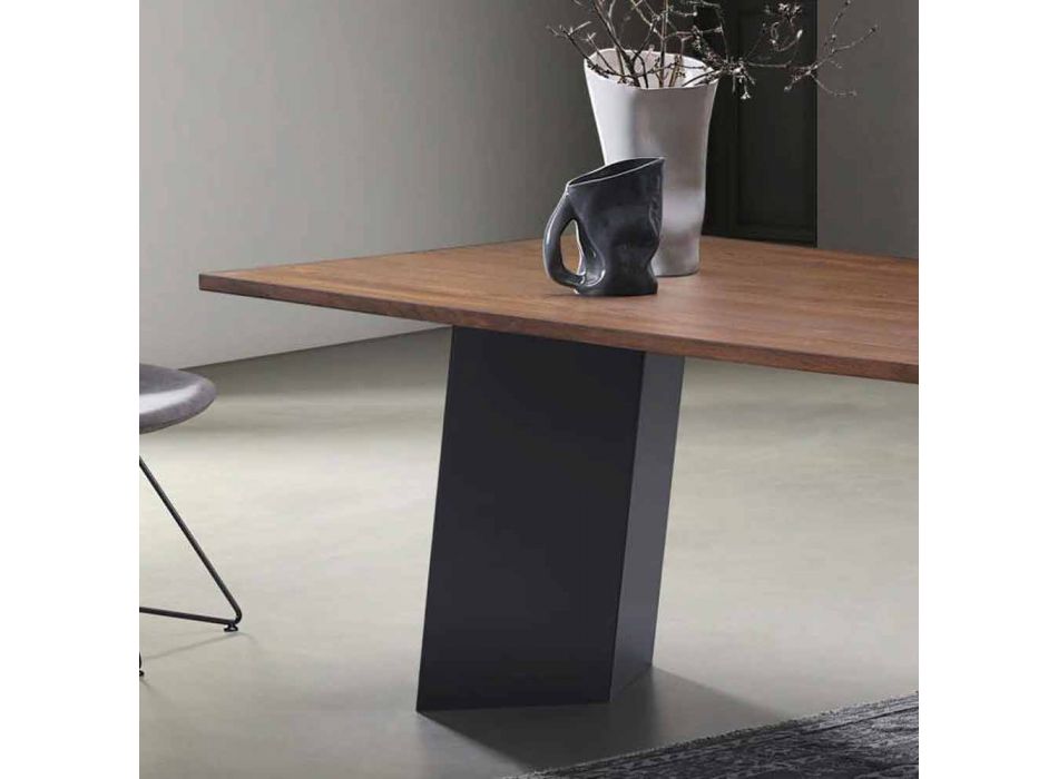 Mesa de comedor de diseño con tablero de roble anudado Made in Italy - Simeone viadurini
