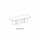 Mesa de comedor de diseño en base de cerámica y vidrio ahumado Made in Italy - Random viadurini