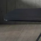 Mesa de comedor de diseño en cerámica efecto Portoro y metal mate - Falcon viadurini