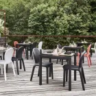 Mesa de comedor de diseño en Hpl y polietileno coloreado Made in Italy - Jamala viadurini