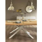 Mesa de comedor de diseño en madera y metal Made in Italy - Skipper viadurini