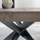 Mesa de comedor de diseño en roble y metal fabricada en Italia Oncino. viadurini