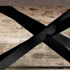 Mesa de comedor de diseño en roble y metal fabricada en Italia Oncino. viadurini