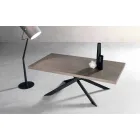 Mesa de comedor de diseño en roble y metal fabricada en Italia Oncino. viadurini