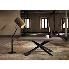 Mesa de comedor de diseño en roble y metal fabricada en Italia Oncino. viadurini