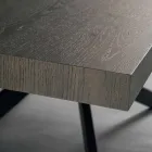 Mesa de comedor de diseño en roble y metal fabricada en Italia Oncino. viadurini