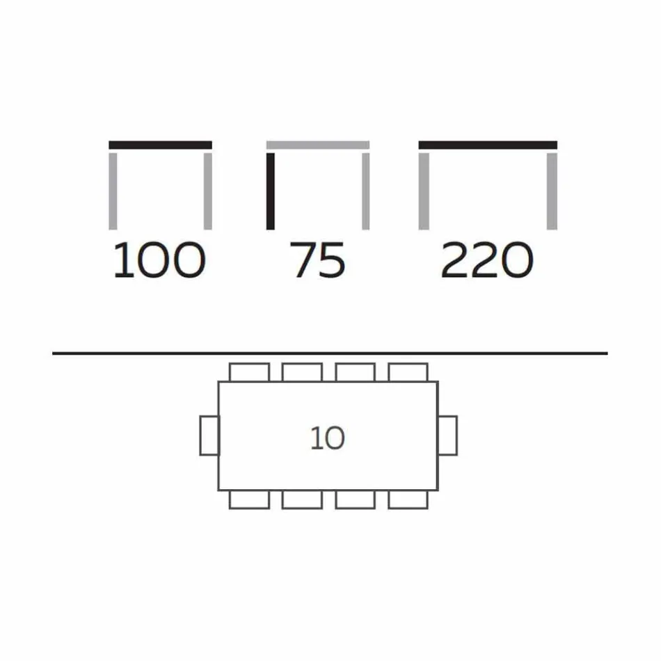 Mesa de comedor de diseño moderno en gres y fresno Made in Italy - Charol viadurini