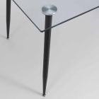 Mesa de comedor de diseño moderno en vidrio templado y metal negro - Foulard viadurini