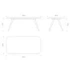 Mesa de comedor de calidad con tapa de madera de fresno Made in Italy - Ulma viadurini