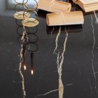 Mesa de comedor elíptica en acero y cerámica pulida Florim - Gelsino viadurini