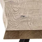 Mesa de Comedor Fija Base Metálica y Sobre Chapado en Roble - Termoli viadurini