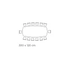 Mesa de comedor fija con tapa de barril de cerámica Made in Italy - Vidrios viadurini