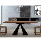 Mesa de comedor chapada con base de acero Made in Italy - Dalmata viadurini