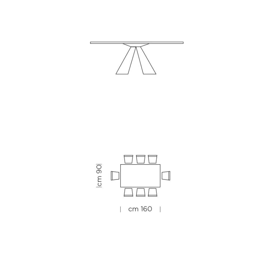 Mesa de comedor chapada en acero con base de acero Made in Italy - Dálmata viadurini