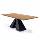 Mesa de comedor chapada con base de acero Made in Italy - Dalmata viadurini