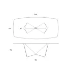 Mesa de comedor de cerámica de 3 mm y base de metal Made in Italy - Peony viadurini