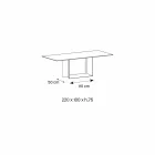 Mesa de comedor Emperador de cerámica y metal de bronce Made in Italy - Marrón oscuro viadurini