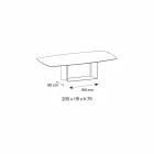 Mesa de comedor Emperador de cerámica y metal de bronce Made in Italy - Marrón oscuro viadurini