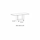 Mesa de comedor Emperador de cerámica y metal de bronce Made in Italy - Marrón oscuro viadurini