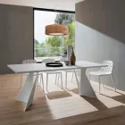 Mesa de comedor en Fenix y metal pintado Made in Italy - Dotto viadurini