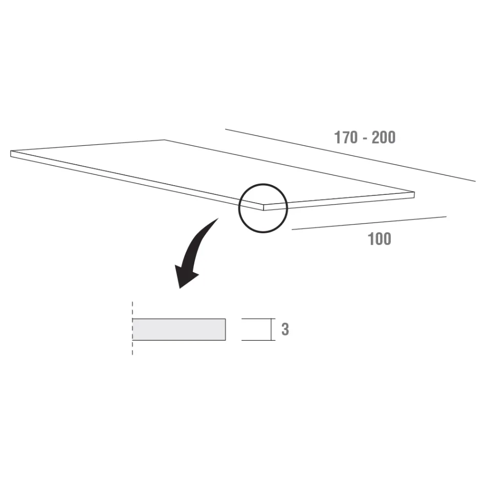 Mesa de comedor en Fenix y metal pintado Made in Italy - Dotto viadurini