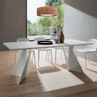Mesa de comedor en Fenix y metal pintado Made in Italy - Dotto viadurini