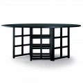 Mesa de comedor de fresno pintado negro Made in Italy - Sabatino