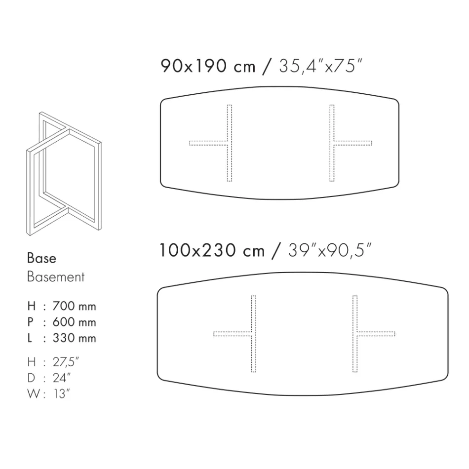 Mesa de Comedor en Gres Porcelánico y Metal Made in Italy - Emilio viadurini