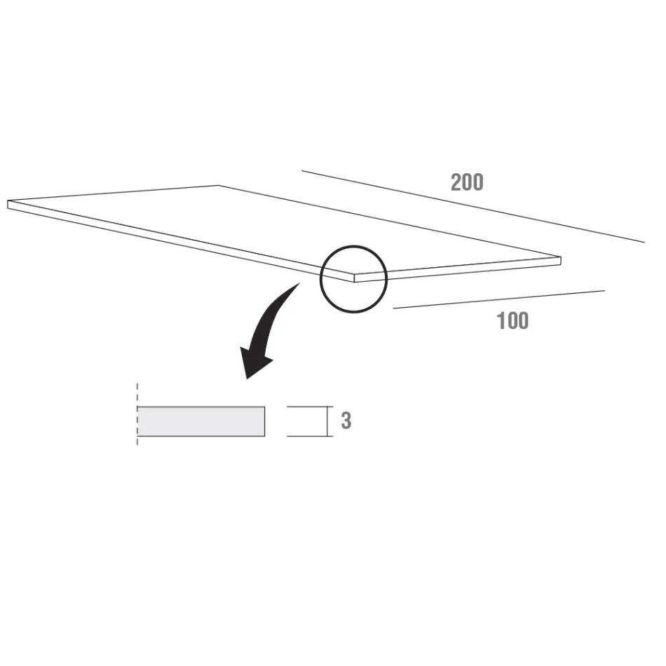 Mesa de comedor de Hpl con base de metal Made in Italy, Precious - Carlino viadurini