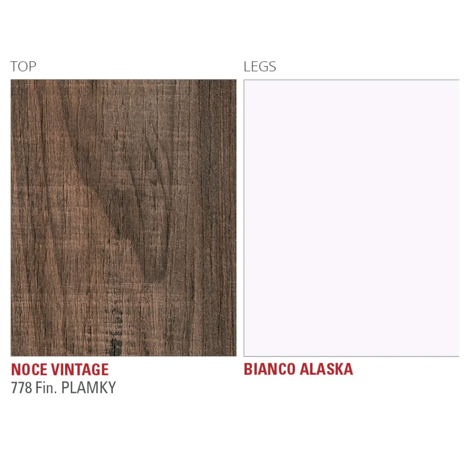 Mesa de comedor de Hpl con base de metal Made in Italy, Precious - Carlino viadurini