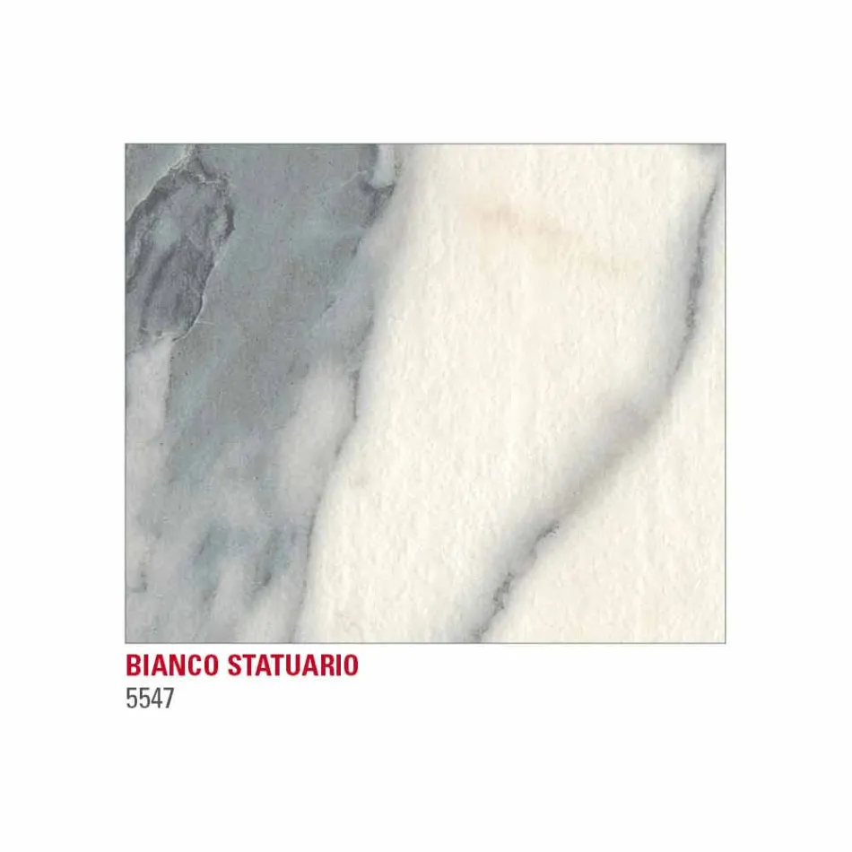 Mesa de comedor en efecto mármol Hpl y metal lacado Made in Italy - Jupiter viadurini