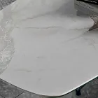 Mesa de comedor en hipermármol y acero Made in Italy, alta calidad - Ezzellino viadurini