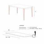 Mesa de comedor en laminado y metal pintado Made in Italy - Efisto viadurini