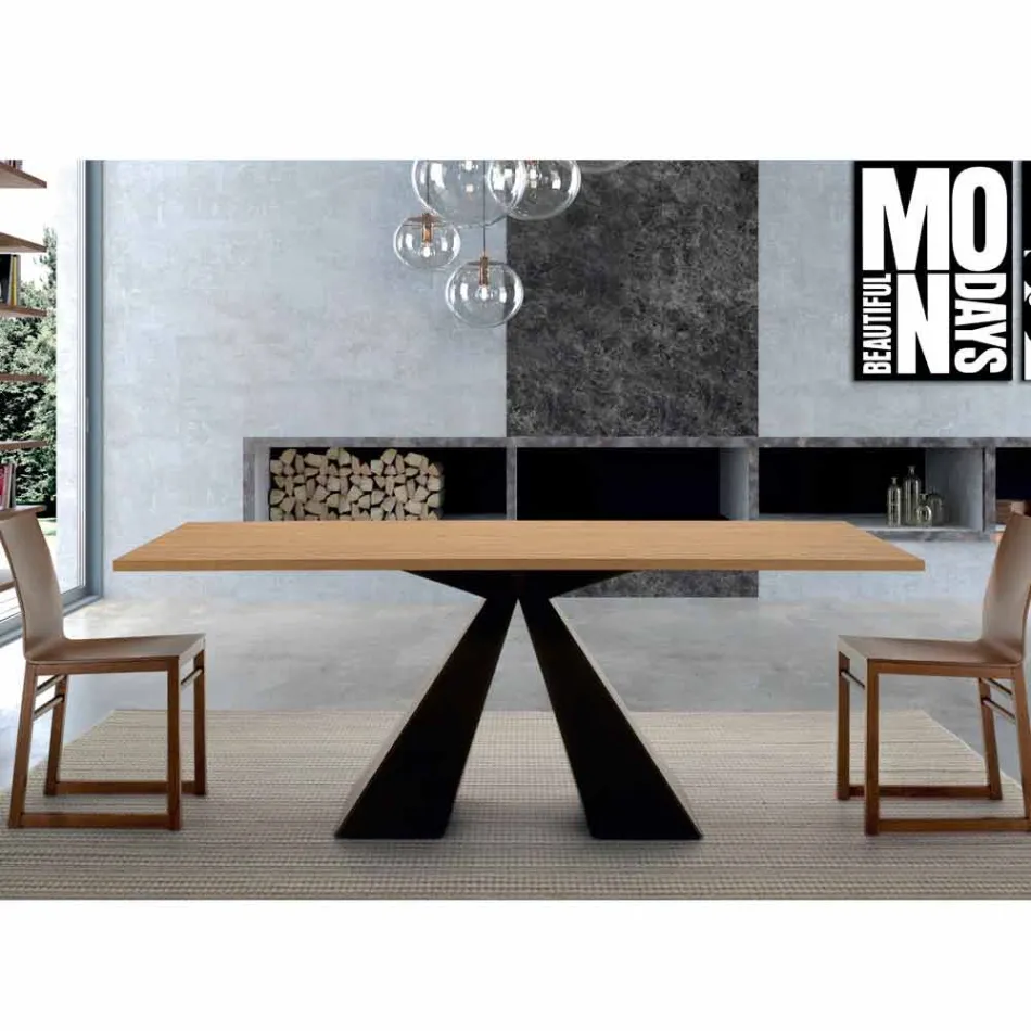 Mesa de comedor en laminado HPL y acero Made in Italy de alta calidad - Dalmata viadurini