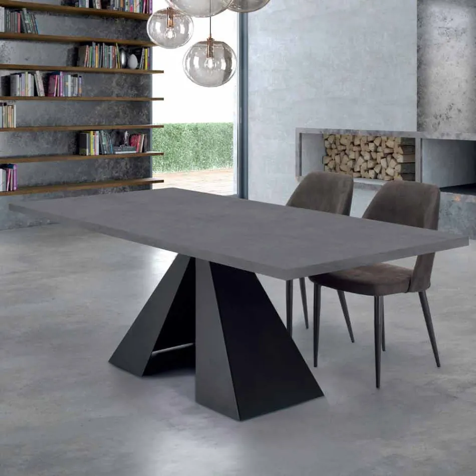 Mesa de comedor en laminado HPL y acero Made in Italy de alta calidad - Dalmata viadurini