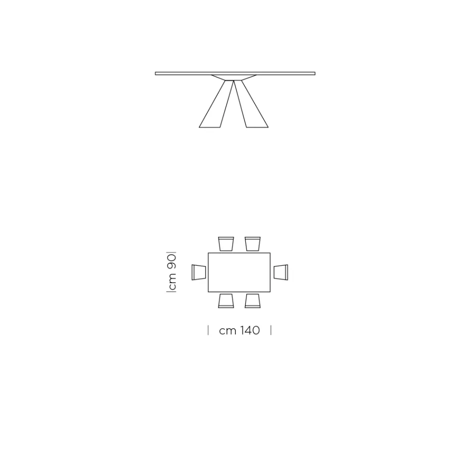 Mesa de Comedor en Laminado HPL y Acero de Alta Calidad Made in Italy - Dálmata viadurini