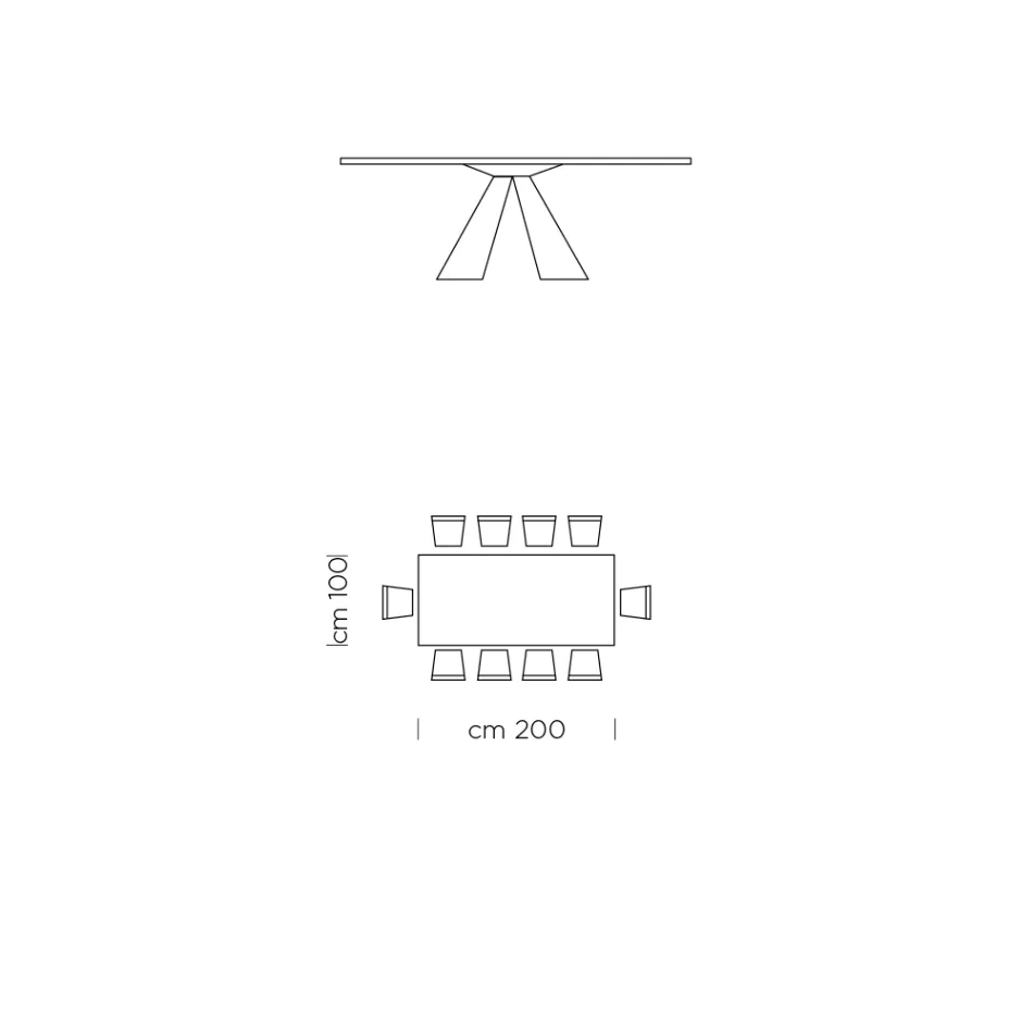 Mesa de Comedor en Laminado HPL y Acero de Alta Calidad Made in Italy - Dálmata viadurini